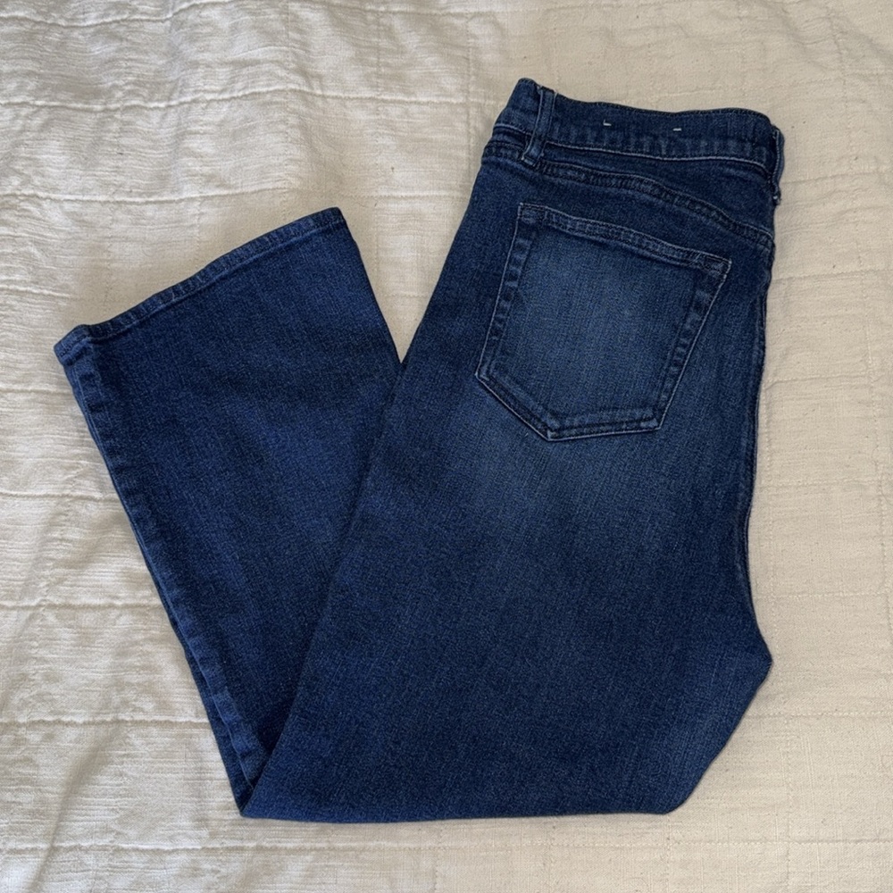 LOFT Dark Blue kick crop style